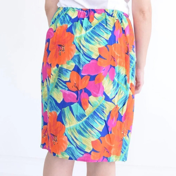Vintage Norton McKaughton  Floral Mini Skirt Size 12 - Picture 4 of 12